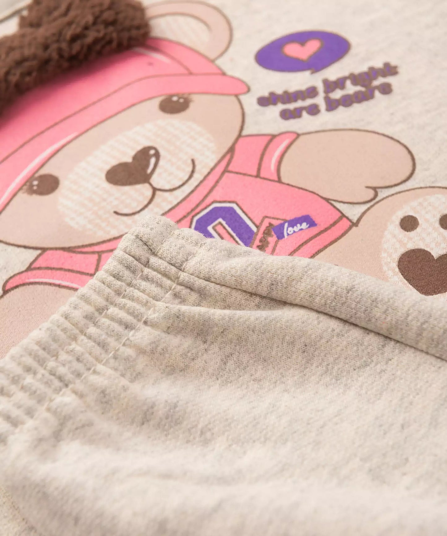 Conjunto de Inverno para Bebê Menina Ursinho Mescla