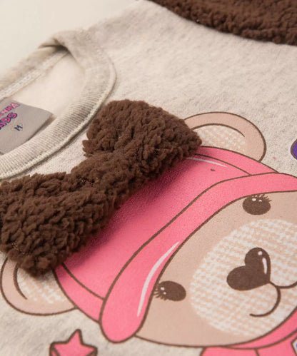 Conjunto de Inverno para Bebê Menina Ursinho Mescla