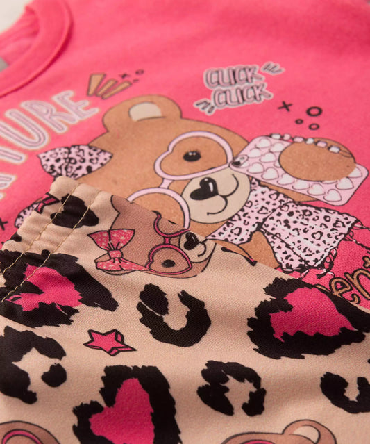 Conjunto de Inverno para Bebê Menina Ursinho Pink