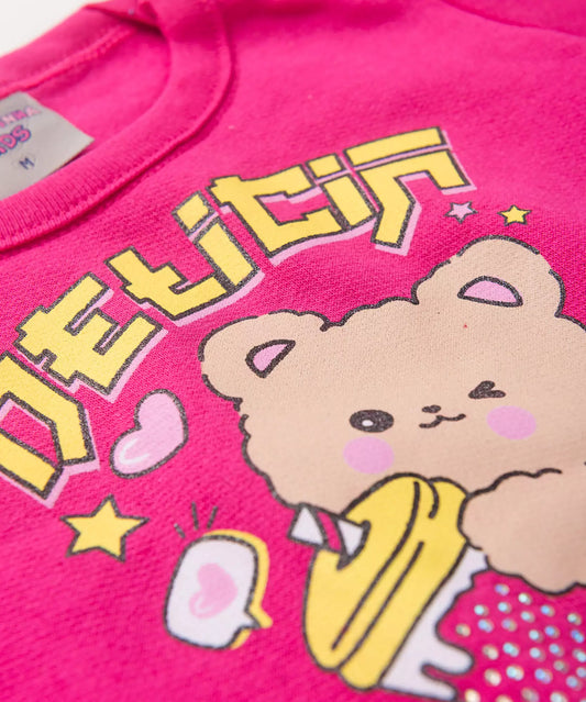 Conjunto de Inverno para Bebê Menina no Ursinho em Pink