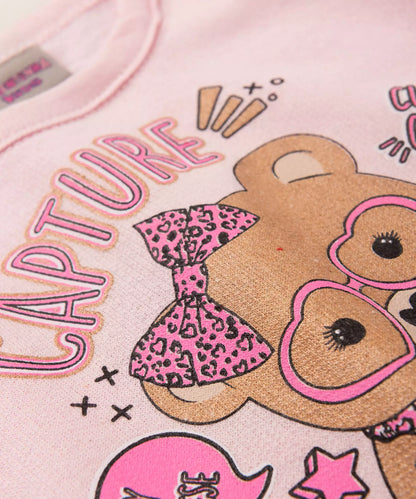 Conjunto de Inverno para Bebê Menina no Ursinho Rosa