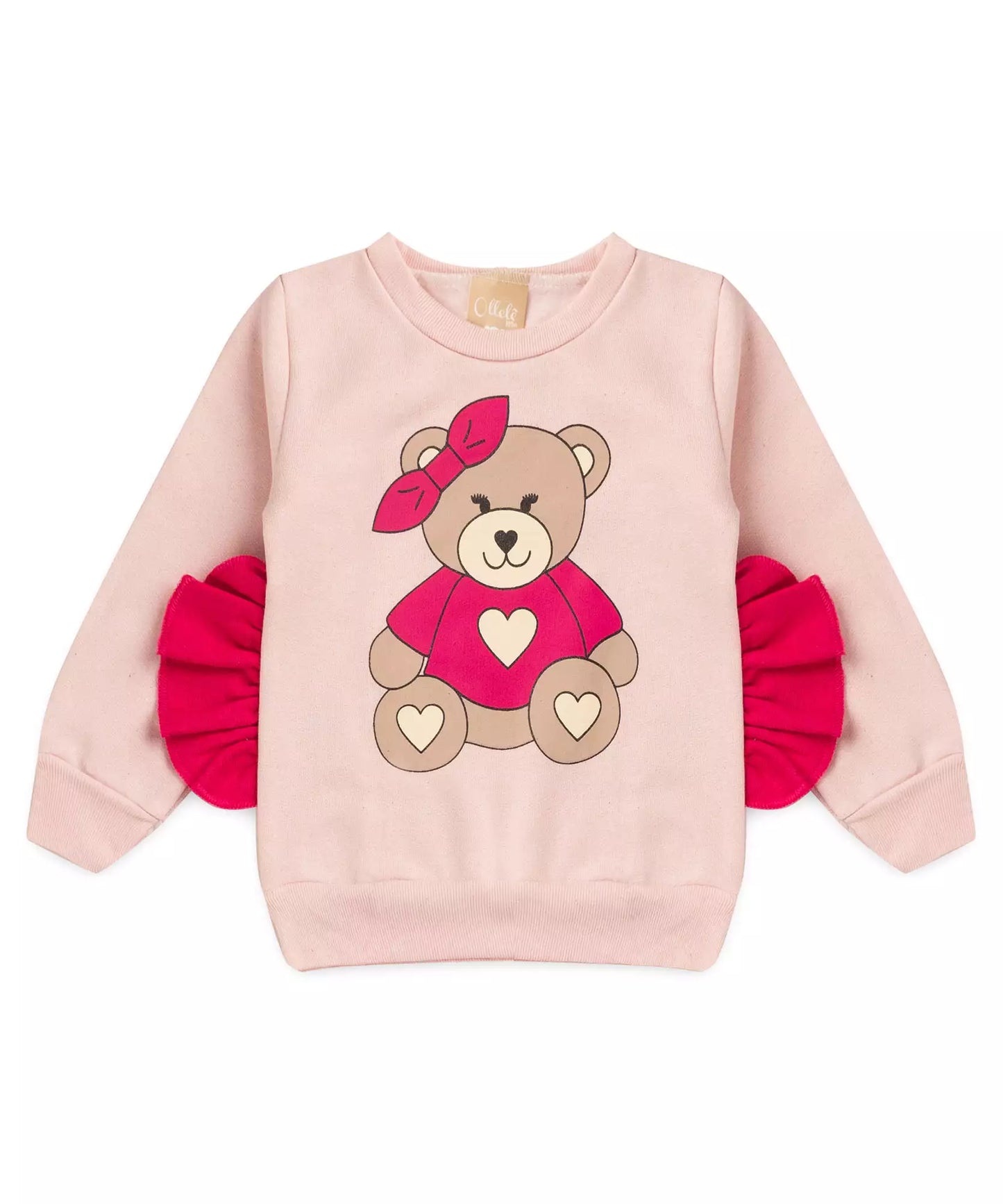 Conjunto de Inverno para Bebê Menina Ursinho Rosa