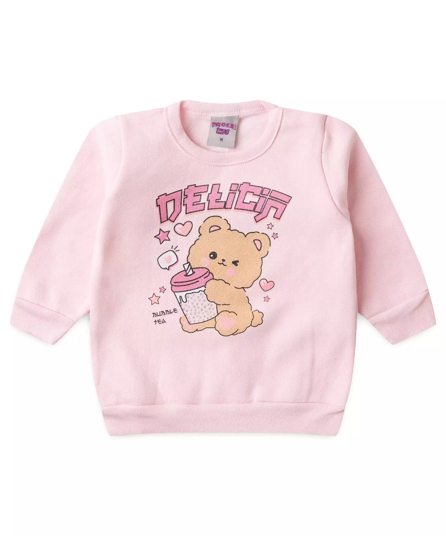 Conjunto de Inverno para Bebê Menina no Ursinho em Rosa
