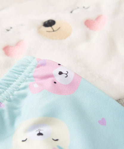 Conjunto de Inverno para Bebê Menina Urso Fofo Mescla