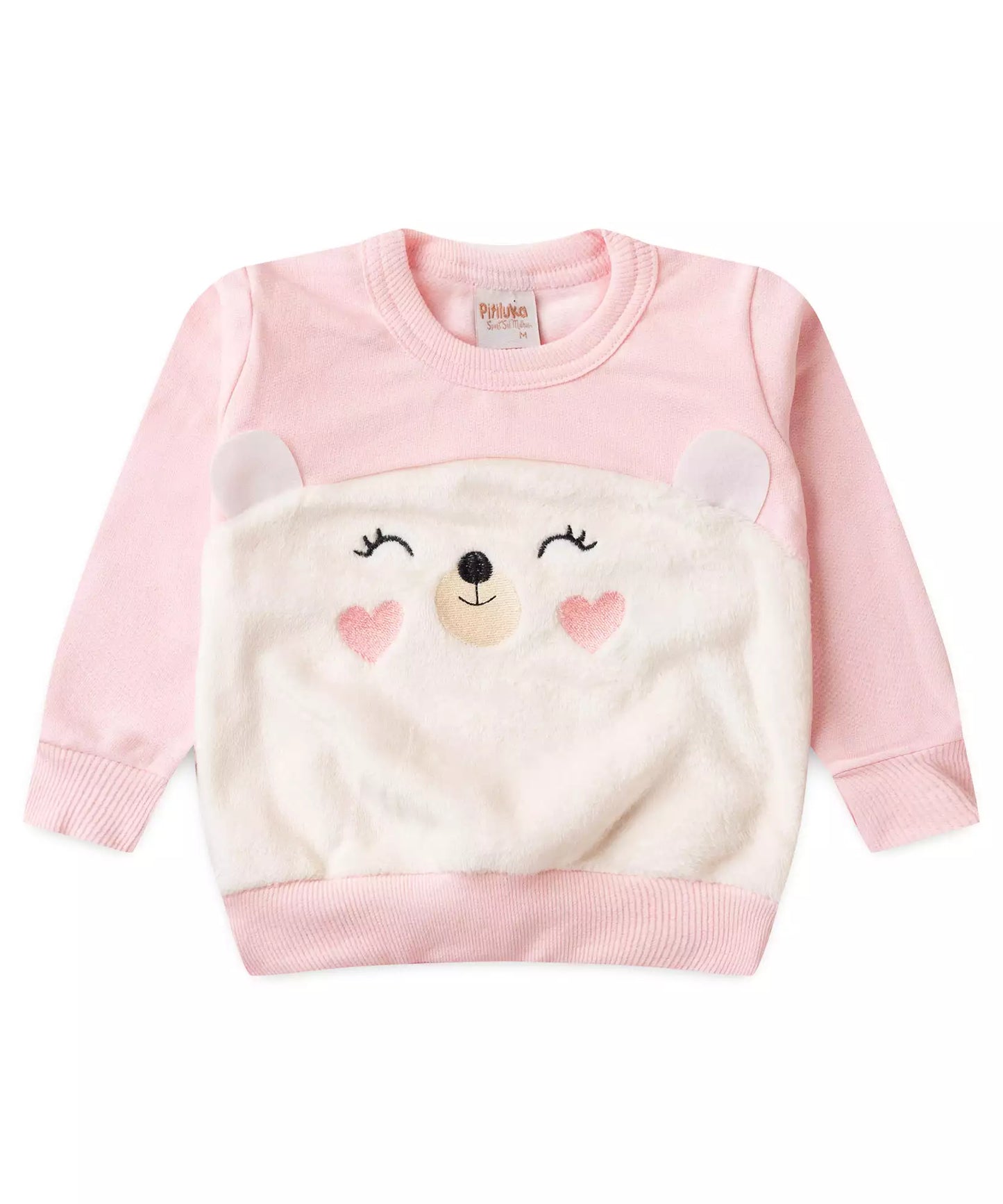 Conjunto de Inverno para Bebê Menina Urso Fofo Rosa
