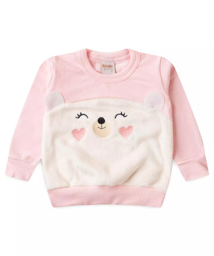 Conjunto de Inverno para Bebê Menina Urso Fofo Rosa