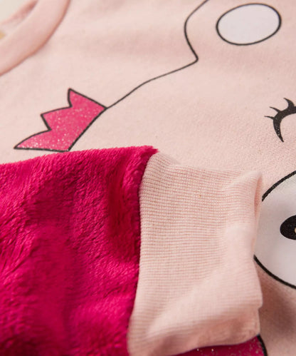 Conjunto de Inverno para Bebê Menina Urso Peluciado Rosa