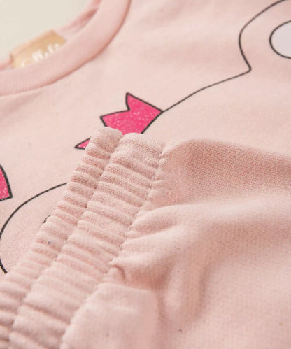 Conjunto de Inverno para Bebê Menina Urso Peluciado Rosa