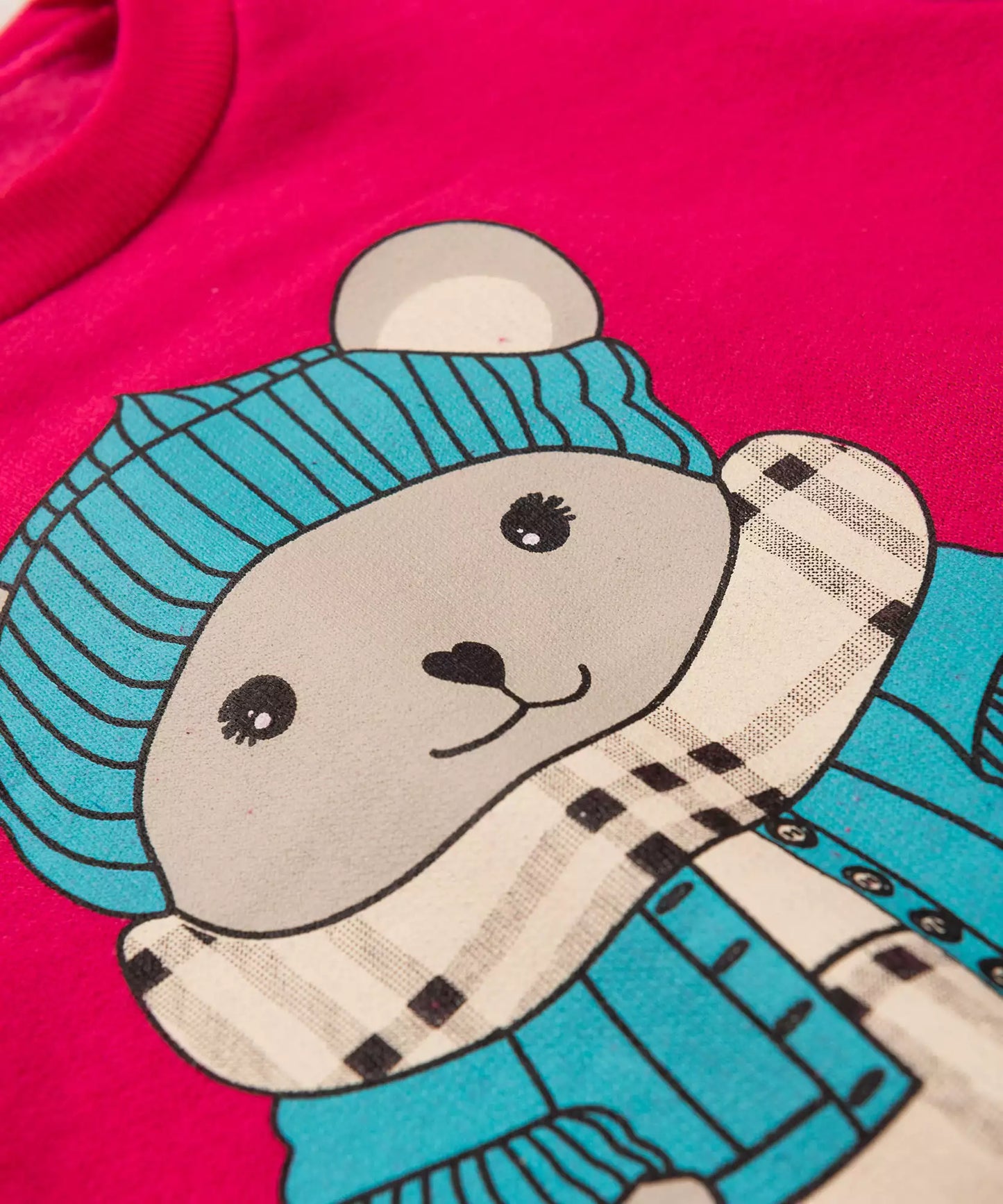 Conjunto de Inverno para Bebê Menina Urso Pink
