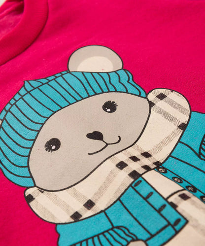 Conjunto de Inverno para Bebê Menina Urso Pink