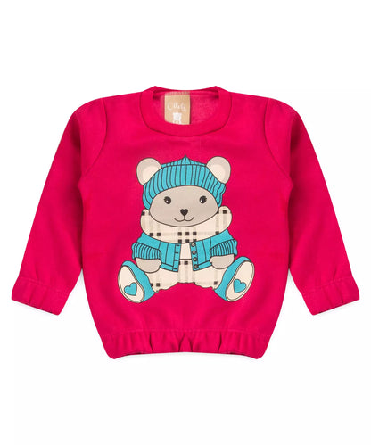 Conjunto de Inverno para Bebê Menina Urso Pink