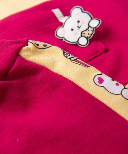 Conjunto de Inverno para Bebê Menina Urso em Pink