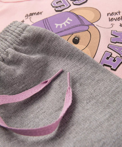 Conjunto de Inverno para Bebê Menina Urso Rosa
