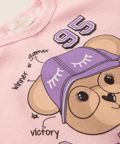 Conjunto de Inverno para Bebê Menina Urso Rosa
