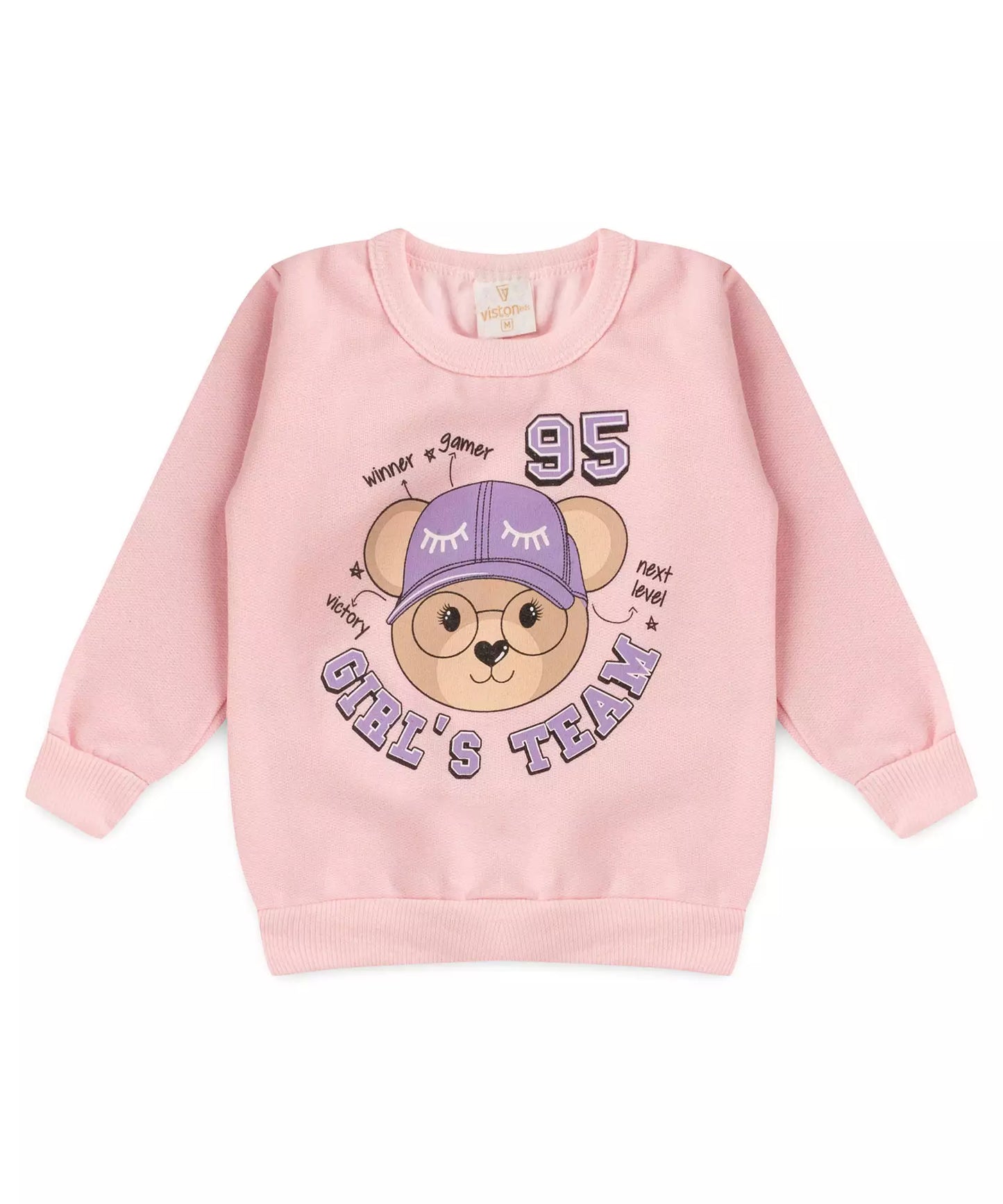 Conjunto de Inverno para Bebê Menina Urso Rosa
