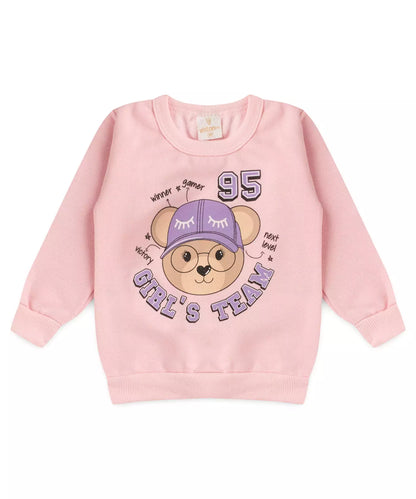 Conjunto de Inverno para Bebê Menina Urso Rosa