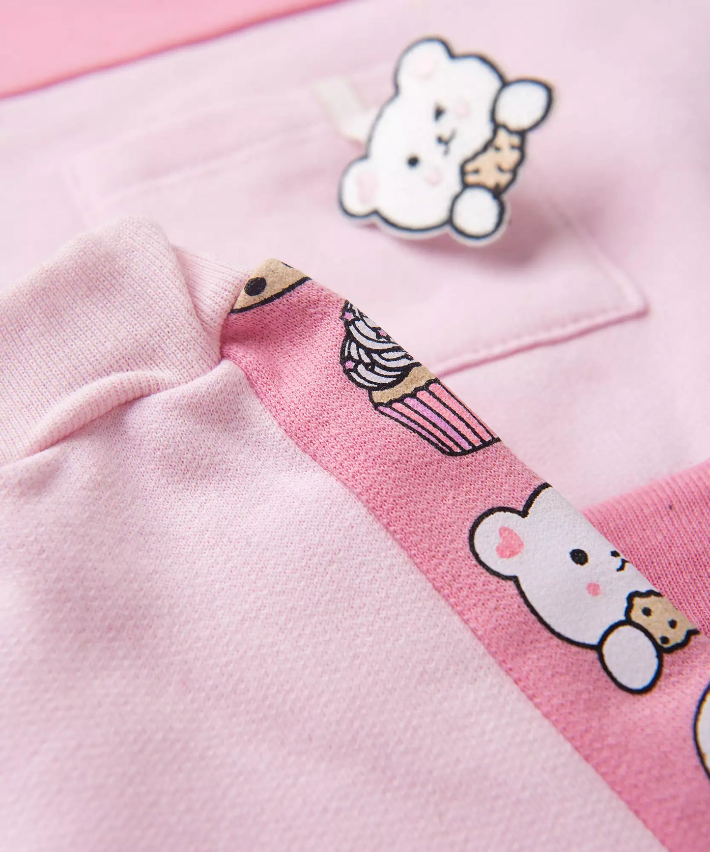 Conjunto de Inverno para Bebê Menina Urso em Rosa