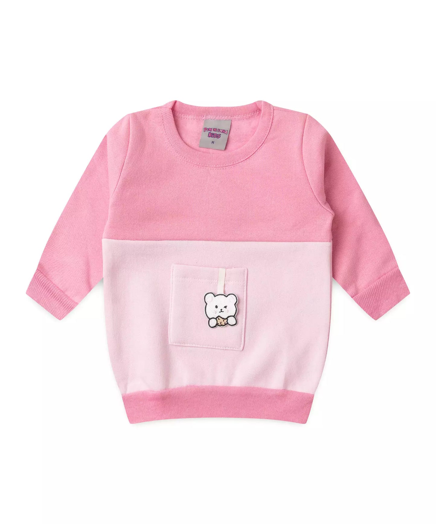 Conjunto de Inverno para Bebê Menina Urso em Rosa