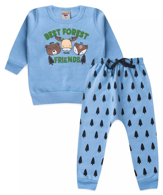 Conjunto de Inverno para Bebê Menino Alce Azul