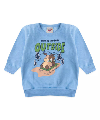 Conjunto de Inverno para Bebê Menino Bichinhos Azul