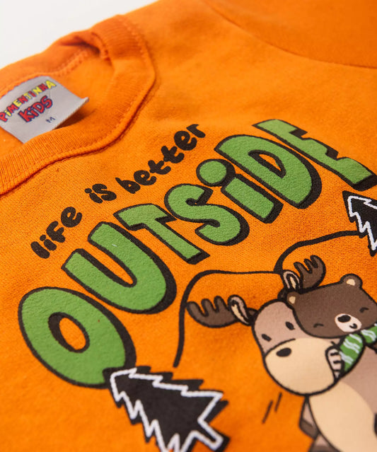 Conjunto de Inverno para Bebê Menino Bichinhos Laranja