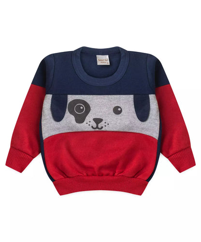 Conjunto de Inverno para Bebê Menino de Cachorrinho Marinho