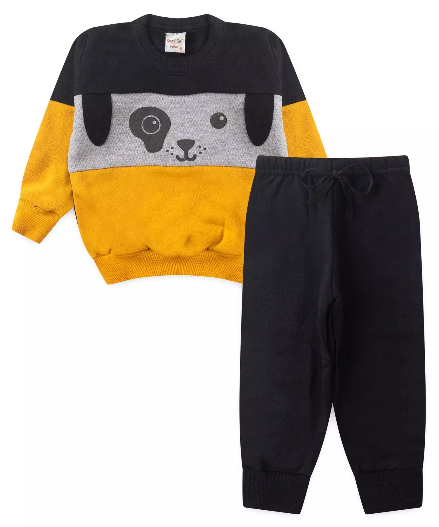Conjunto de Inverno para Bebê Menino de Cachorrinho Preto