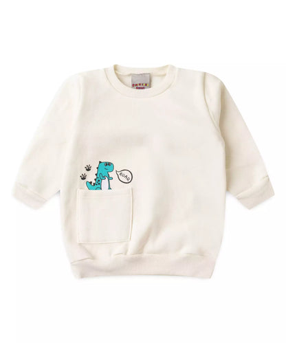 Conjunto de Inverno para Bebê Menino Dino Marfim