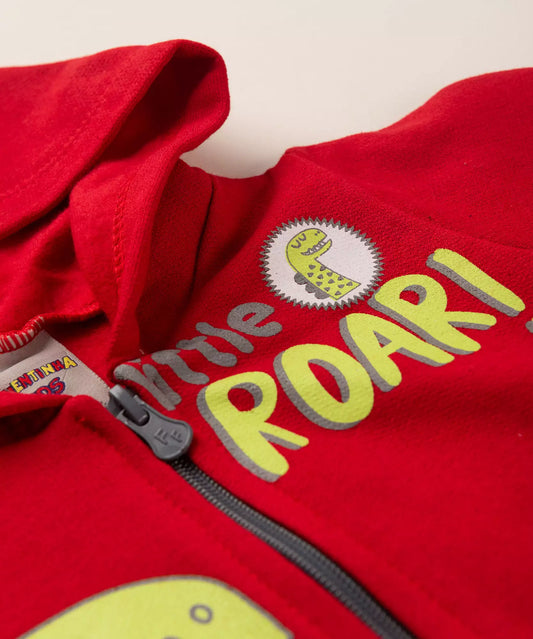 Conjunto de Inverno para Bebê Menino Dinossauro Vermelho