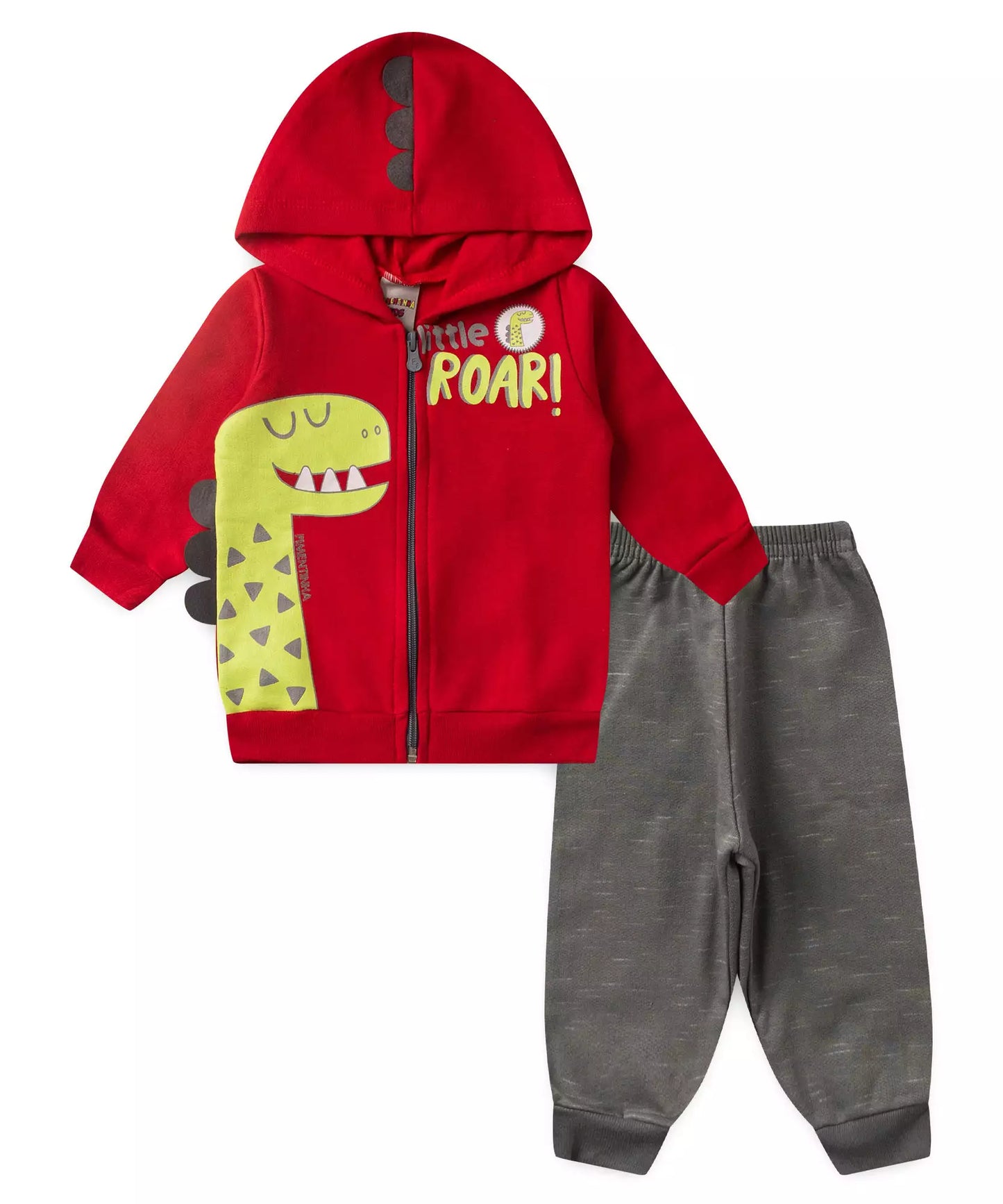 Conjunto de Inverno para Bebê Menino Dinossauro Vermelho