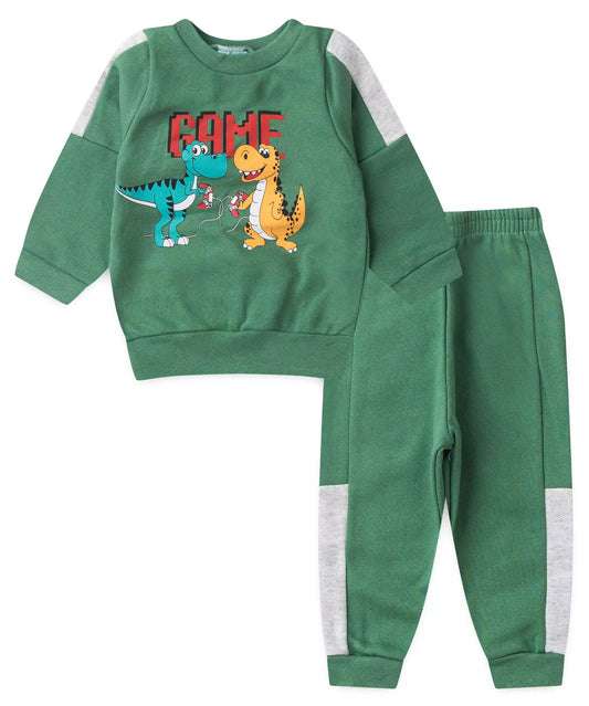 Conjunto de Inverno para Bebê Menino Game Dino Verde