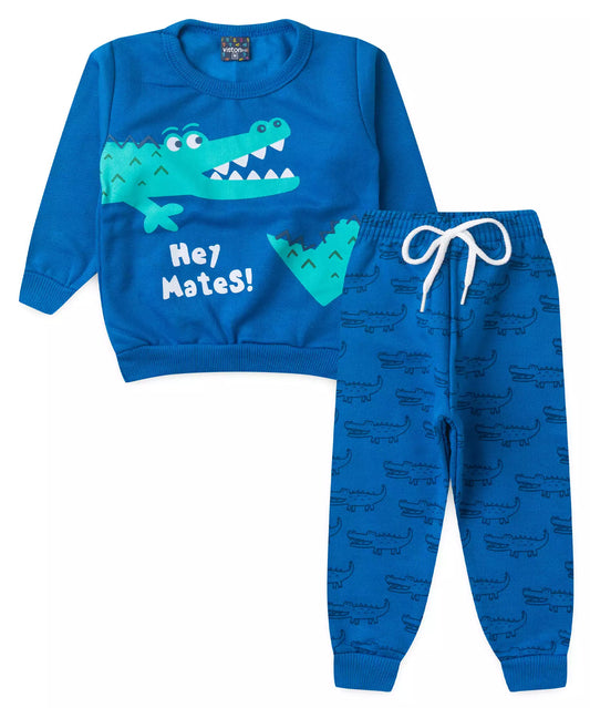 Conjunto de Inverno para Bebê Menino Jacarezinho Azul