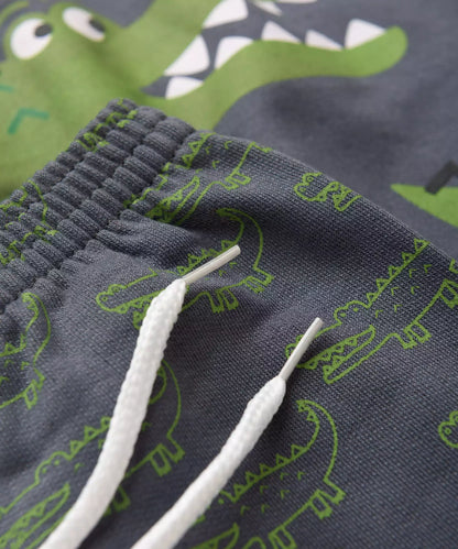 Conjunto de Inverno para Bebê Menino Jacarezinho Chumbo