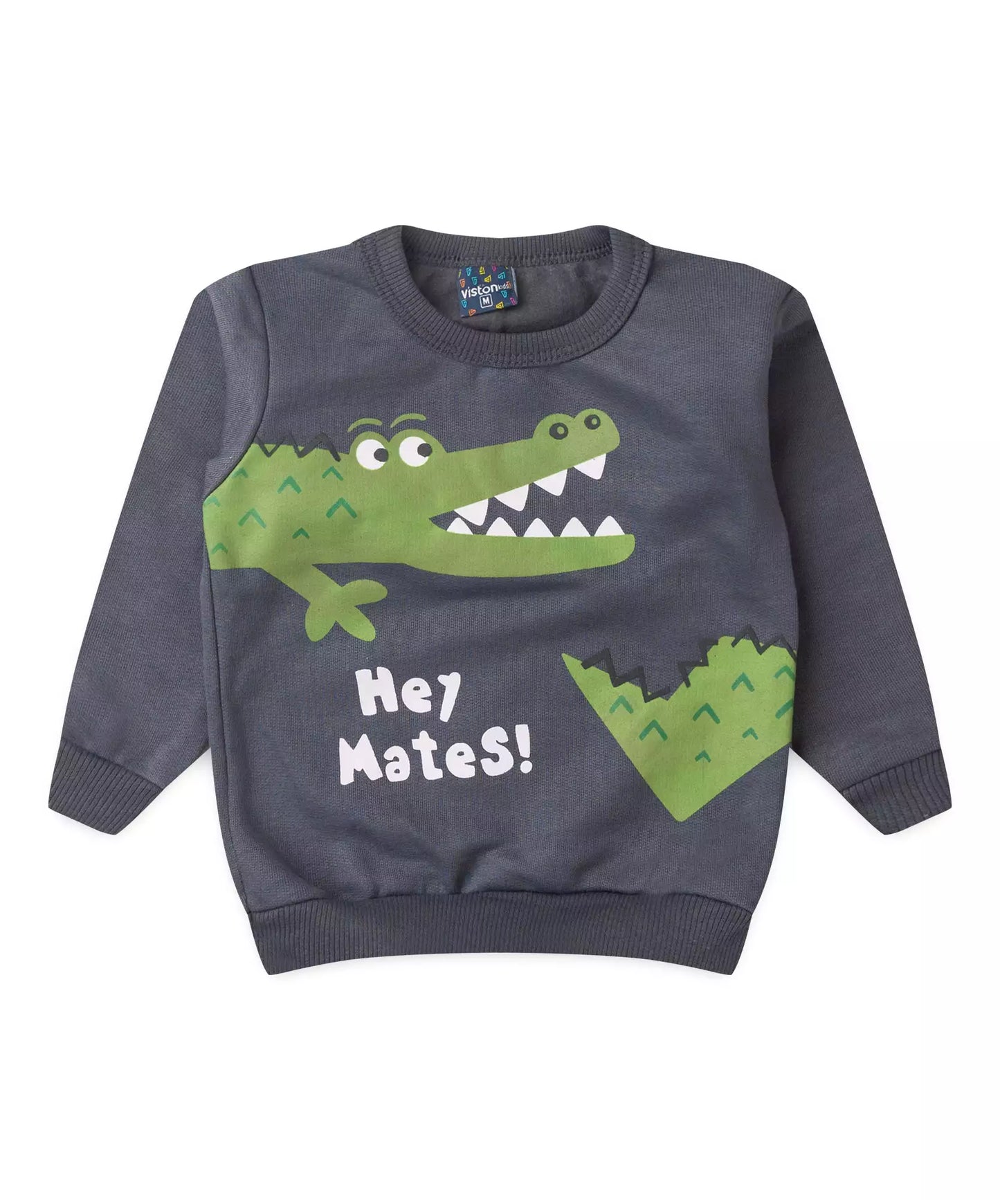 Conjunto de Inverno para Bebê Menino Jacarezinho Chumbo