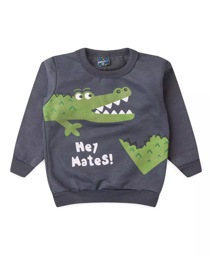 Conjunto de Inverno para Bebê Menino Jacarezinho Chumbo