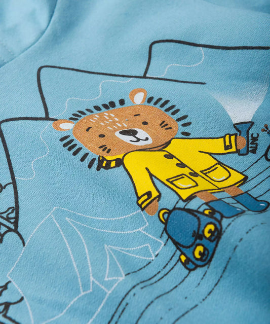 Conjunto de Inverno para Bebê Menino Leãozinho Azul