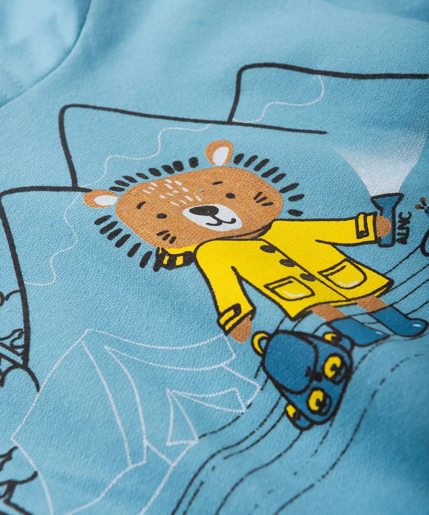 Conjunto de Inverno para Bebê Menino Leãozinho Azul