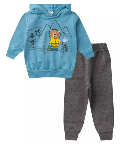 Conjunto de Inverno para Bebê Menino Leãozinho Azul