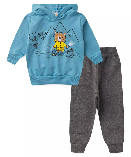 Conjunto de Inverno para Bebê Menino Leãozinho Azul