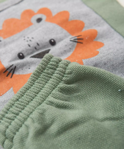 Conjunto de Inverno para Bebê Menino Leãozinho Mescla