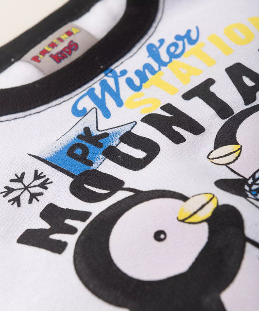 Conjunto de Inverno para Bebê Menino Pinguim Branco
