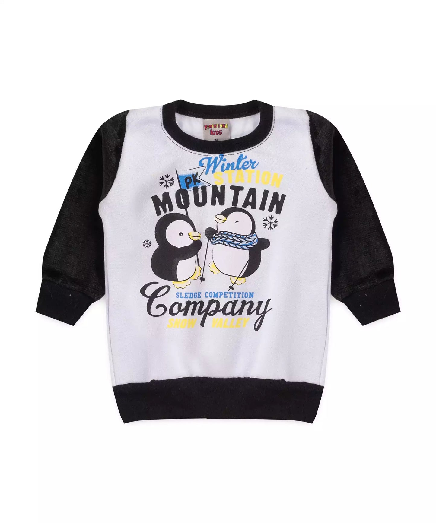 Conjunto de Inverno para Bebê Menino Pinguim Branco