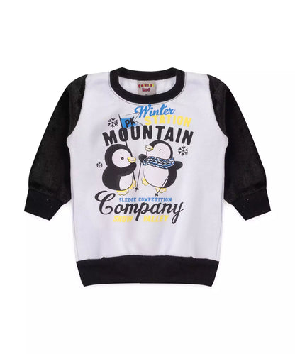 Conjunto de Inverno para Bebê Menino Pinguim Branco