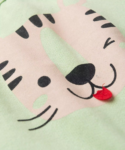 Conjunto de Inverno para Bebê Menino Tigre Divertido Verde