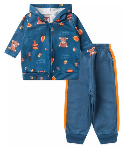 Conjunto de Inverno para Bebê Menino Ursinho no Marinho