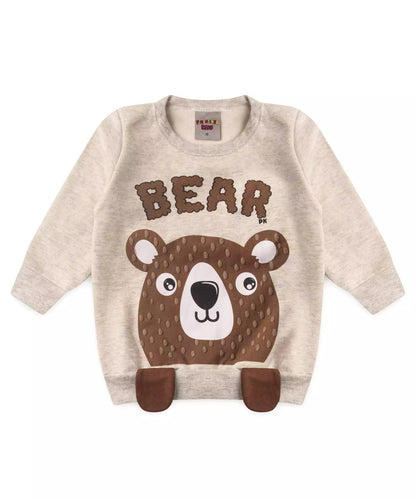 Conjunto de Inverno para Bebê Menino Ursinho em Mescla