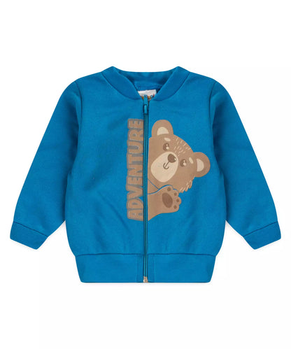 Conjunto de Inverno para Bebê Menino Urso em Azul