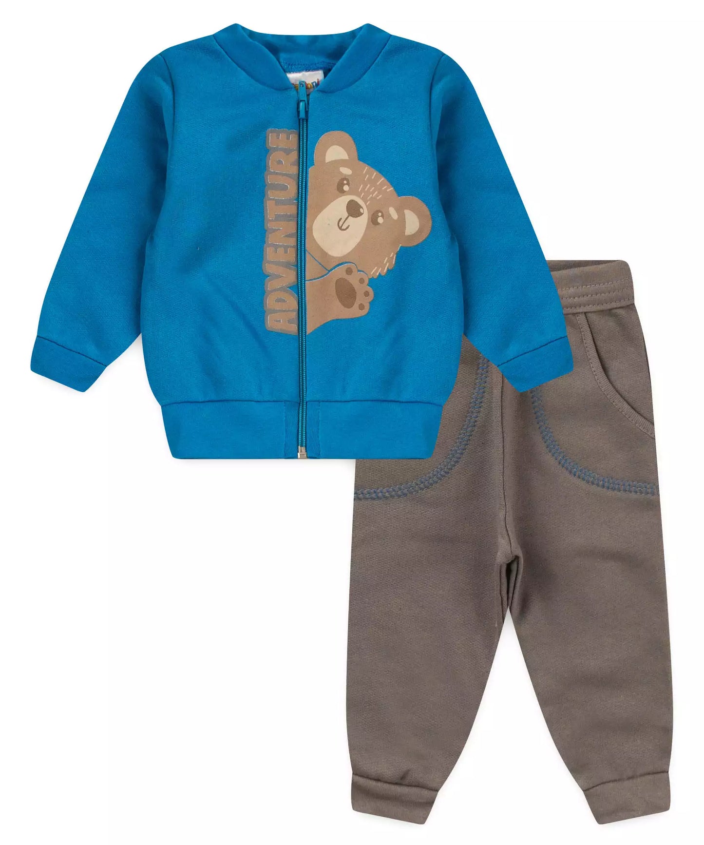 Conjunto de Inverno para Bebê Menino Urso em Azul