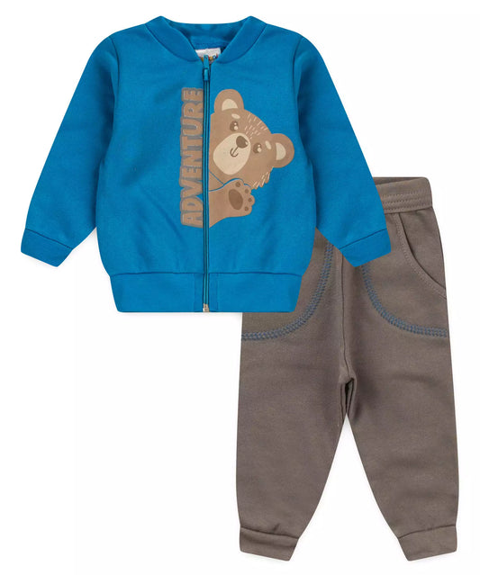 Conjunto de Inverno para Bebê Menino Urso em Azul