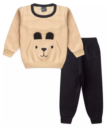 Conjunto de Inverno para Bebê Menino Urso Bege